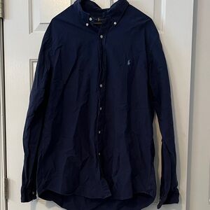 Men's Navy Blue Ralph Lauren Button-Down Shirt